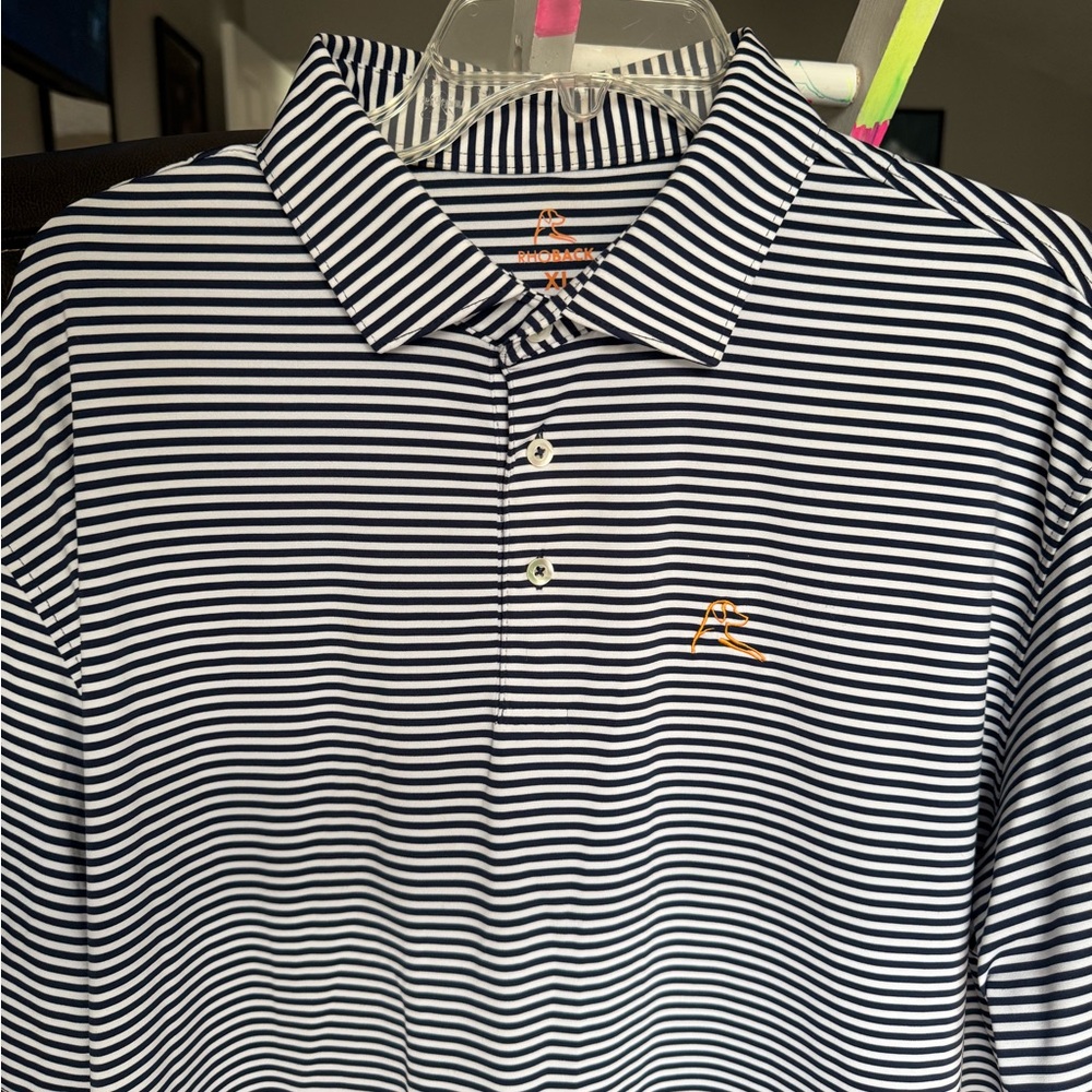 Rhoback Men's Polo - Black and White Stripes